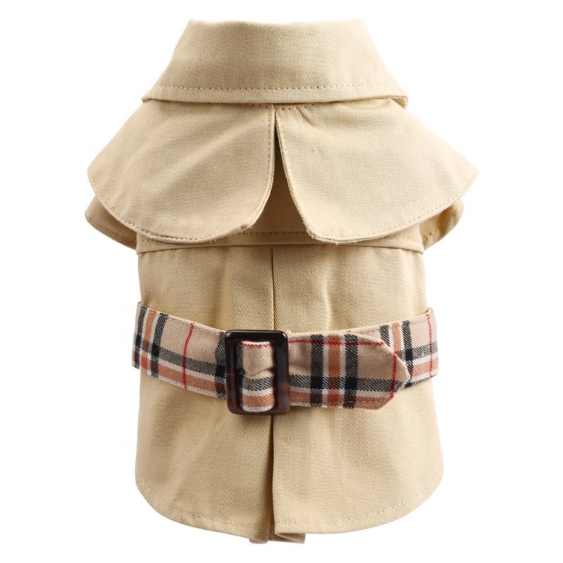 New 2020 pet clothes dogs classic Khaki trench dog coat spring summer fashion pet cloak dog luxury clothes dress