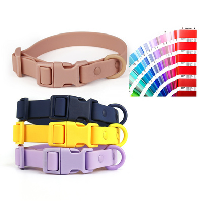 Custom color waterproof soft dog collar PVC premium quality biothane PVC dog collar and leash coated  no slip pvc dog collar