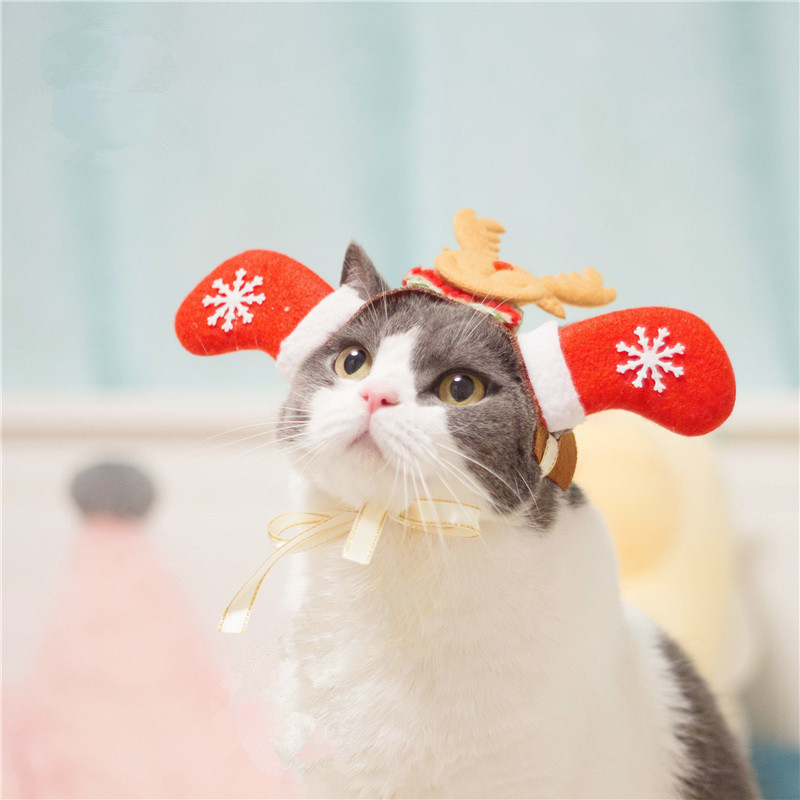 New cute design Christmas cat hairpin adjustable cat headgear dog headdress pet headwear hat