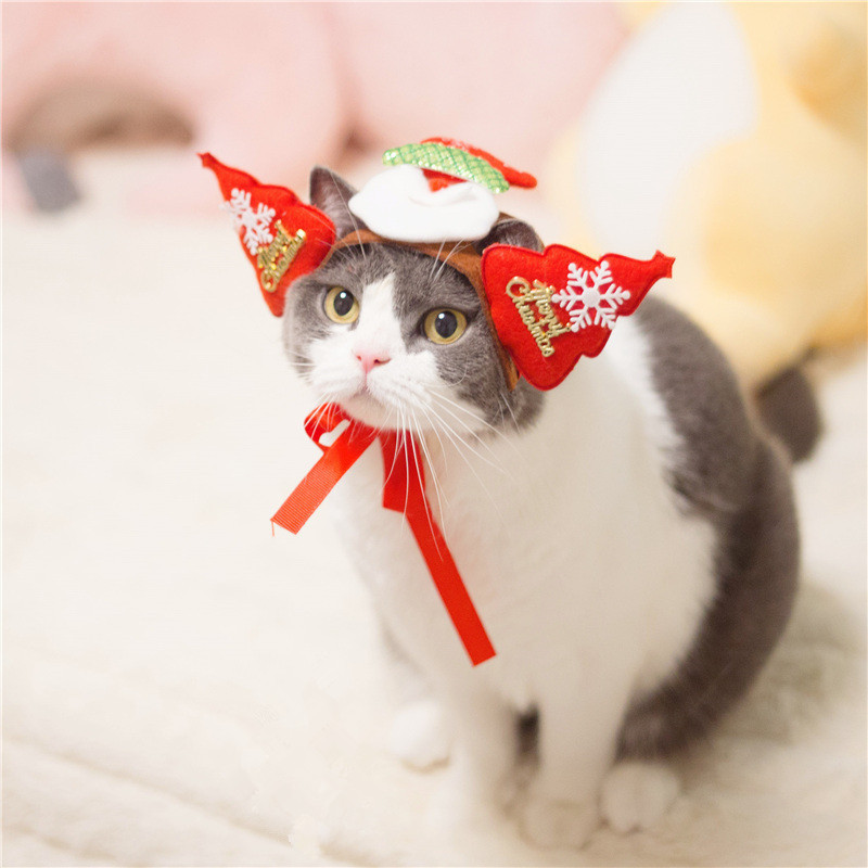 New cute design Christmas cat hairpin adjustable cat headgear dog headdress pet headwear hat