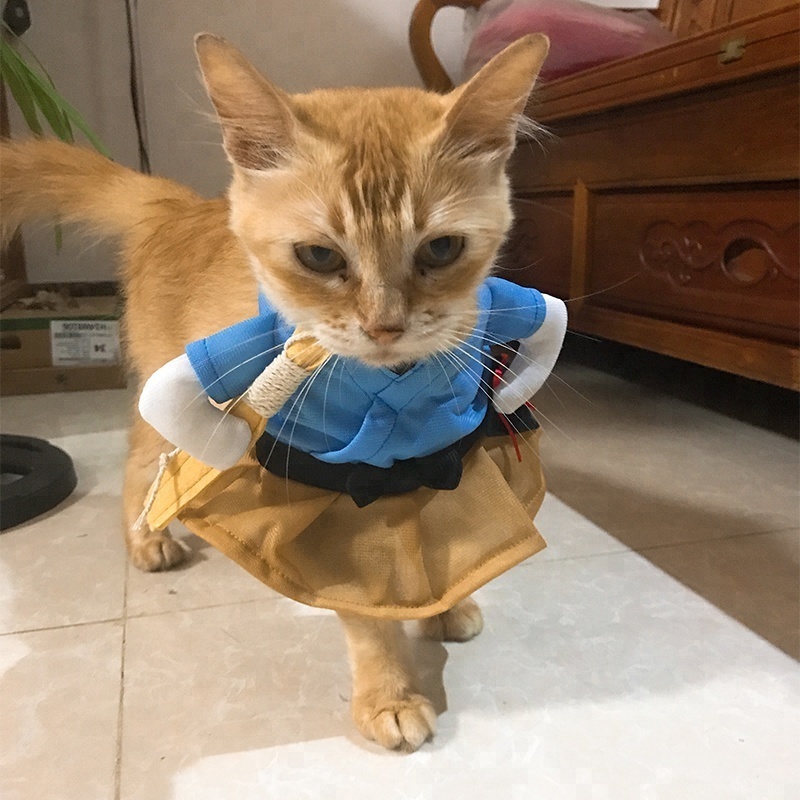 Super funny Japan style pet cat clothes cute kitten funny dog costume for pets 2022