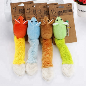 Cute design long tail mice image design fluffy soft pet cat toy mouse with catnip cat fun toy interactive