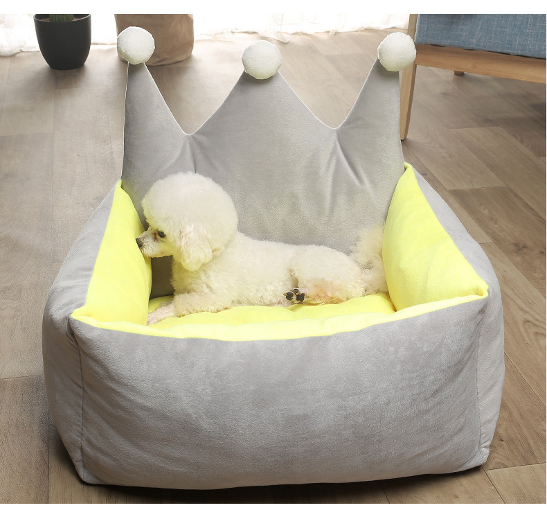 pet bed Princess style crown design cute model creative removable kennel cotton luxury pet dog bed sofa