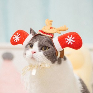 New cute design Christmas cat hairpin adjustable cat headgear dog headdress pet headwear hat