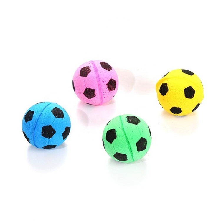 Heyri Pet Safe EVA Soft Balls For Cat Kitten Toys Colorful Football Shape Interactive Cat Scratcher Toy Hot Sale Cheap Cats Toy