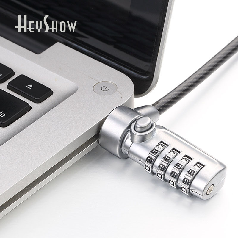 HeyShow 4 Digit Laptop Security Password Lock Cable Computer Steel Wire Anti-Theft Chain Portable Notebook PC Combination Locks