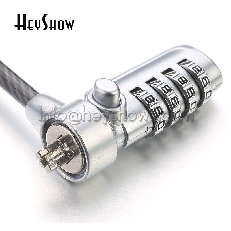 HeyShow 4 Digit Laptop Security Password Lock Cable Computer Steel Wire Anti-Theft Chain Portable Notebook PC Combination Locks