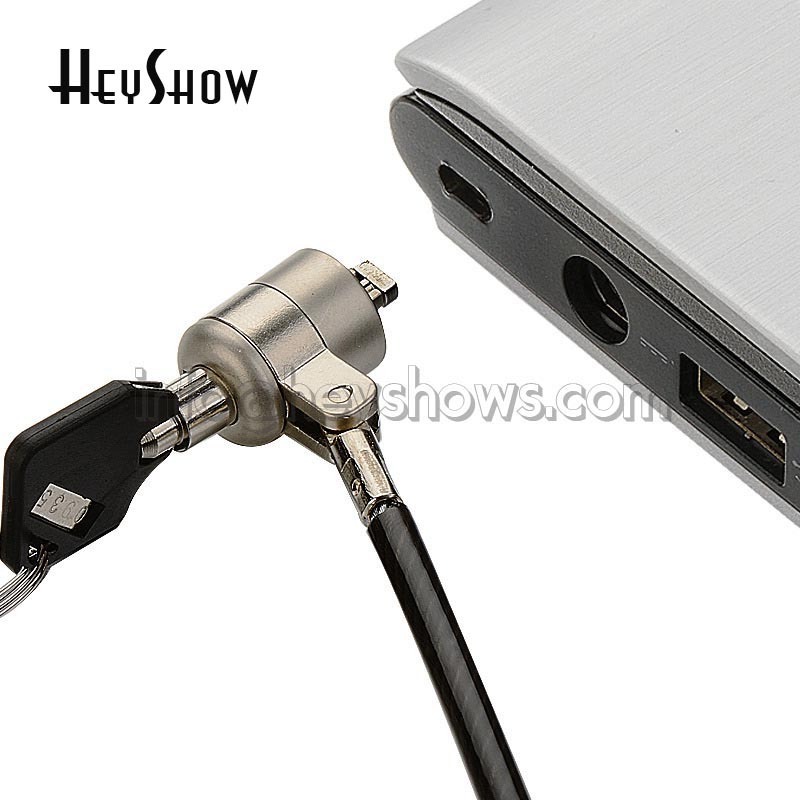 HeyShow 200mm Long 5mm Diameter Steel Wire Laptop Anti-Theft Lock Notebook Security Cable Protections Notebook Security Rope