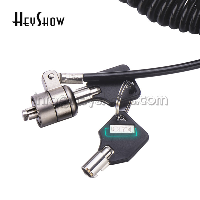 Spring Steel Wire Laptop Lock Computer Security Cable Notebook Anti Theft Coil Rope Cord Black For All PC