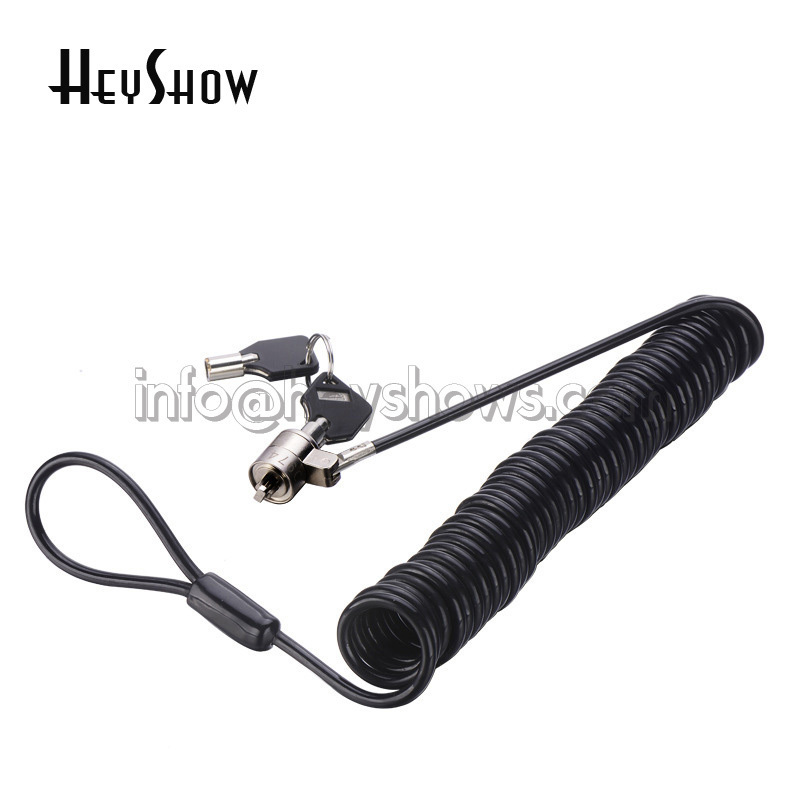 Spring Steel Wire Laptop Lock Computer Security Cable Notebook Anti Theft Coil Rope Cord Black For All PC