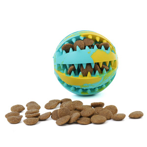 Wholesale Eco-Friendly  Puzzle Round Rubber Leakage Food Animal  Toy Ball Teeth Clean Pet Chew Toys For Dogs