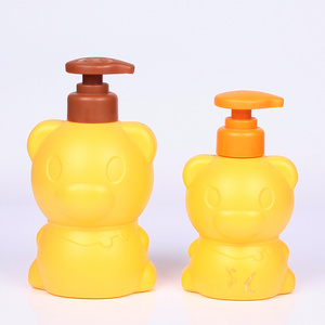 Empty Yellow Bear Shape Plastic Baby Used Shampoo Bottle