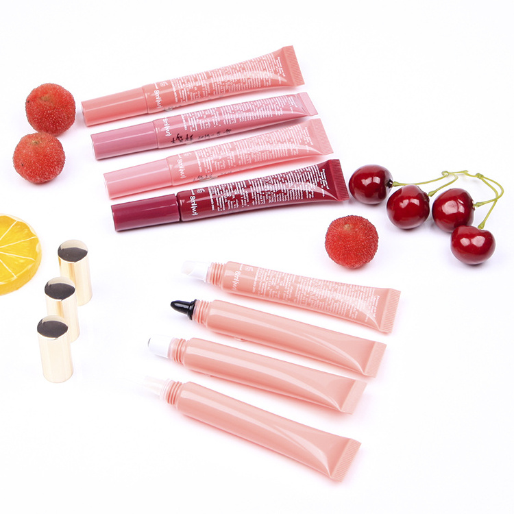 Different applicator brush cosmetic lipstick tube, liquid lip gloss tube, custom made lip balm tube