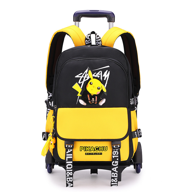 Hot Wholesale Boys Trolley Backpack Student School Bag with wheels Detachable Waterproof Kids Causal Sports Bag Luggage Backpack