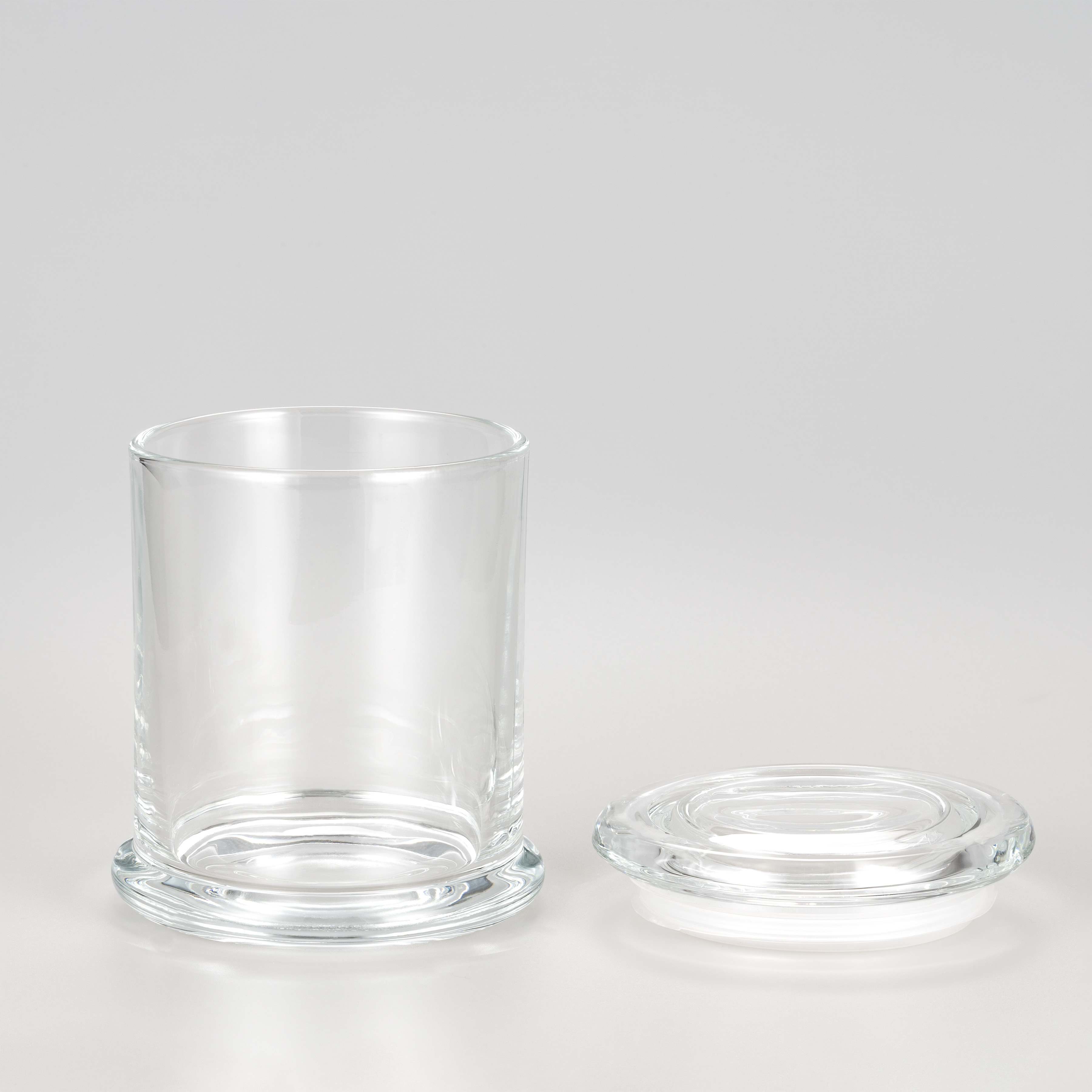 12oz Clear Glass Candle Jar with Glass Lid gasket included for Home Decoration and candle making