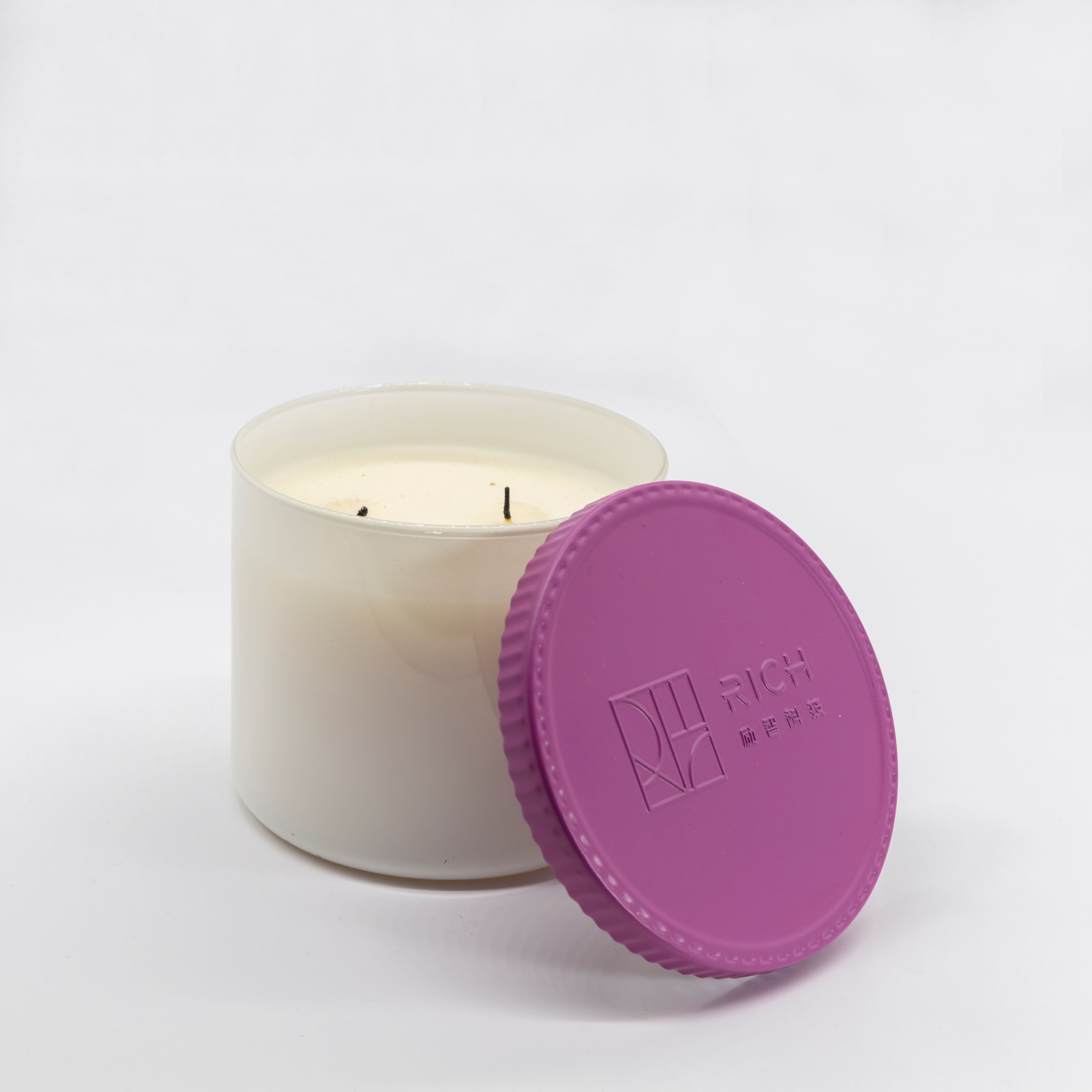 Violet Powder Coating Metal Lid for Candle Jar Elegant Bottle Closures