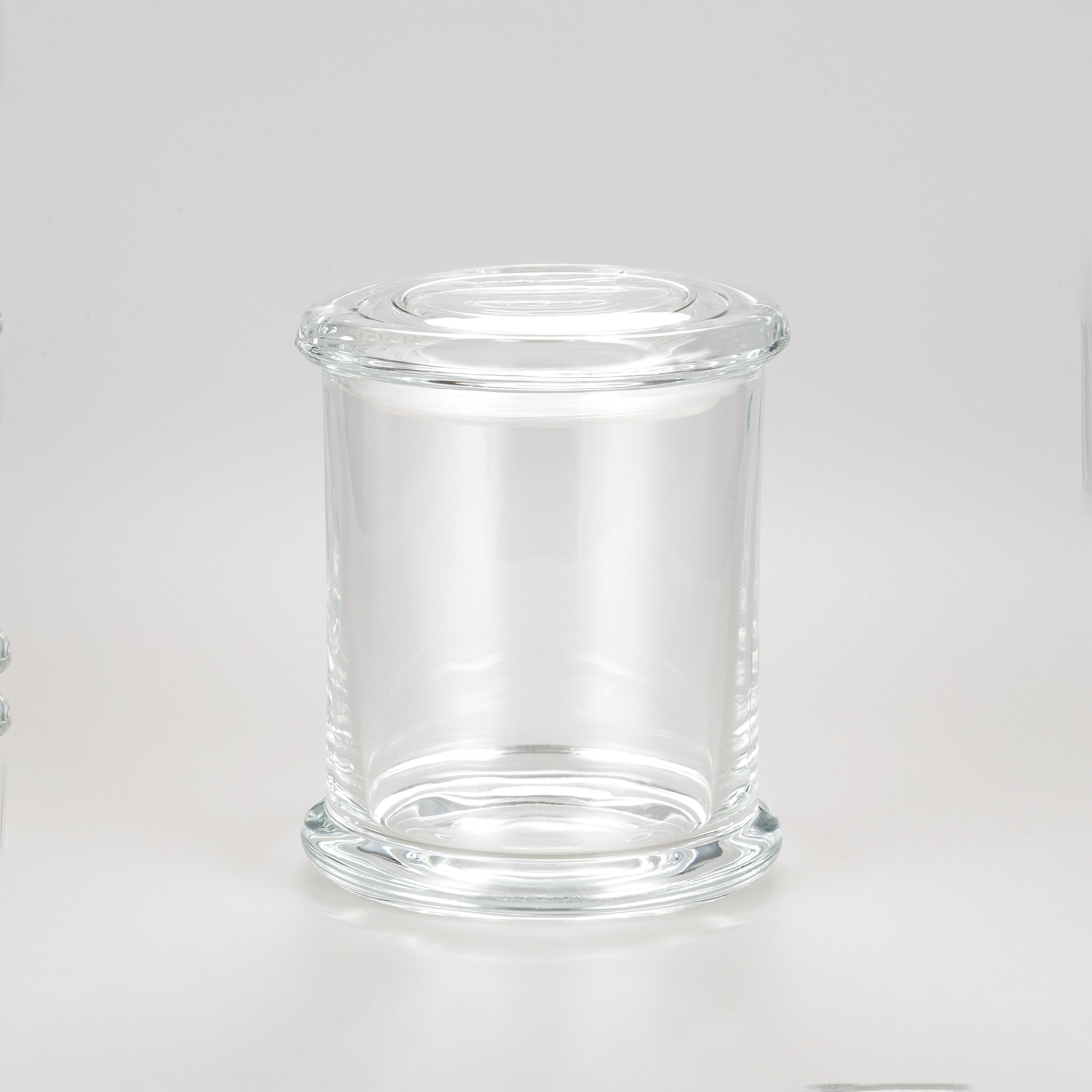 12oz Clear Glass Candle Jar with Glass Lid gasket included for Home Decoration and candle making