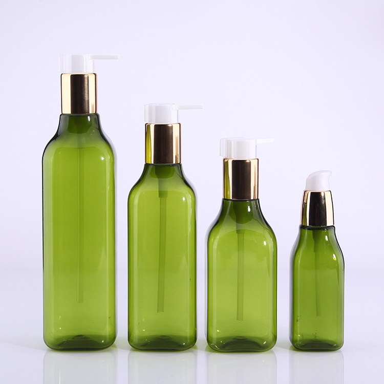 250ml 300ml 350ml Wholesale Square Shape Lotion Pump  Plastic Shampoo Bottle