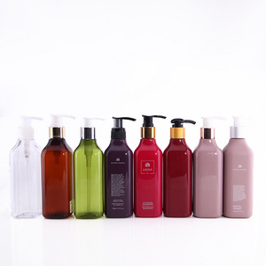 250ml 300ml 350ml Wholesale Square Shape Lotion Pump  Plastic Shampoo Bottle