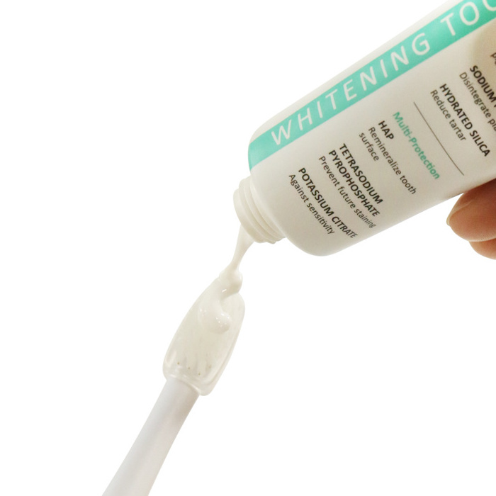 FLUORIDE FREE PEROXIDE FREE PRIVATE LABEL TOOTHPASTE WHITENING TOOTHPASTE