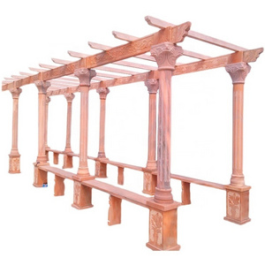 Hand carving pink marble gazebo natural stone pavilion large marble gazebo chinese style stone gazebo