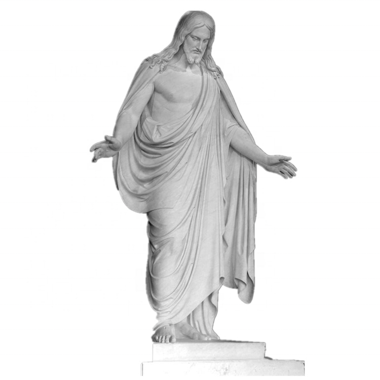 Hand carved indoor jesus statue with water fountain life size jesus mary church sculpture indoor statues and sculptures