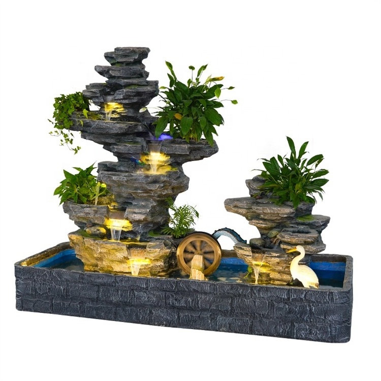 Cement waterfall cement wall fountain cement outdoor water fountain