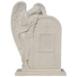 Custom outdoor marble angel statue tombstone marble baby tombstones white marble angel memorial headstone