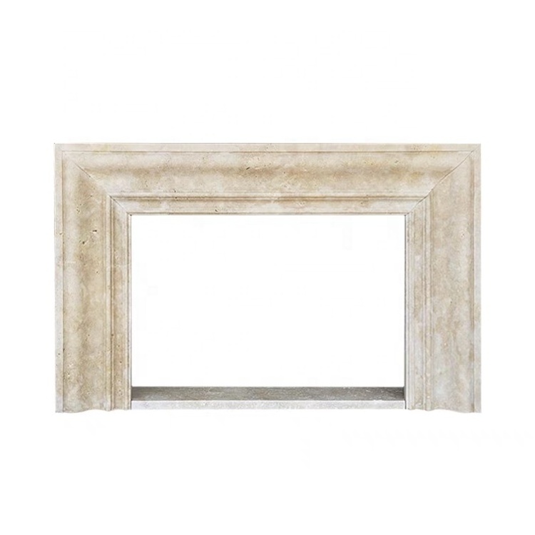 Beige fireplace mantel stone fireplaces for indoor decoration marble fireplace