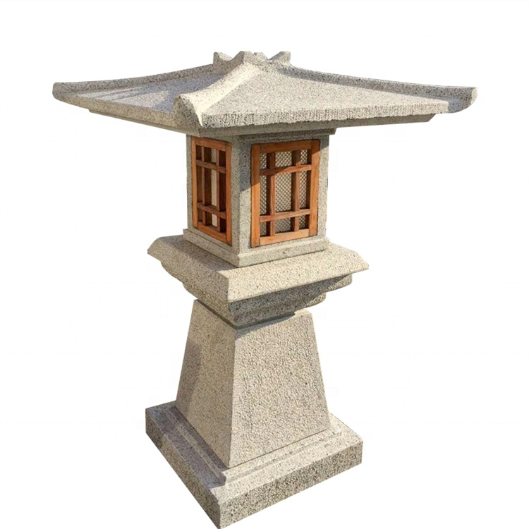 Polished japanese granit stone lantern handmade outdoor stone lantern japanese stone lantern