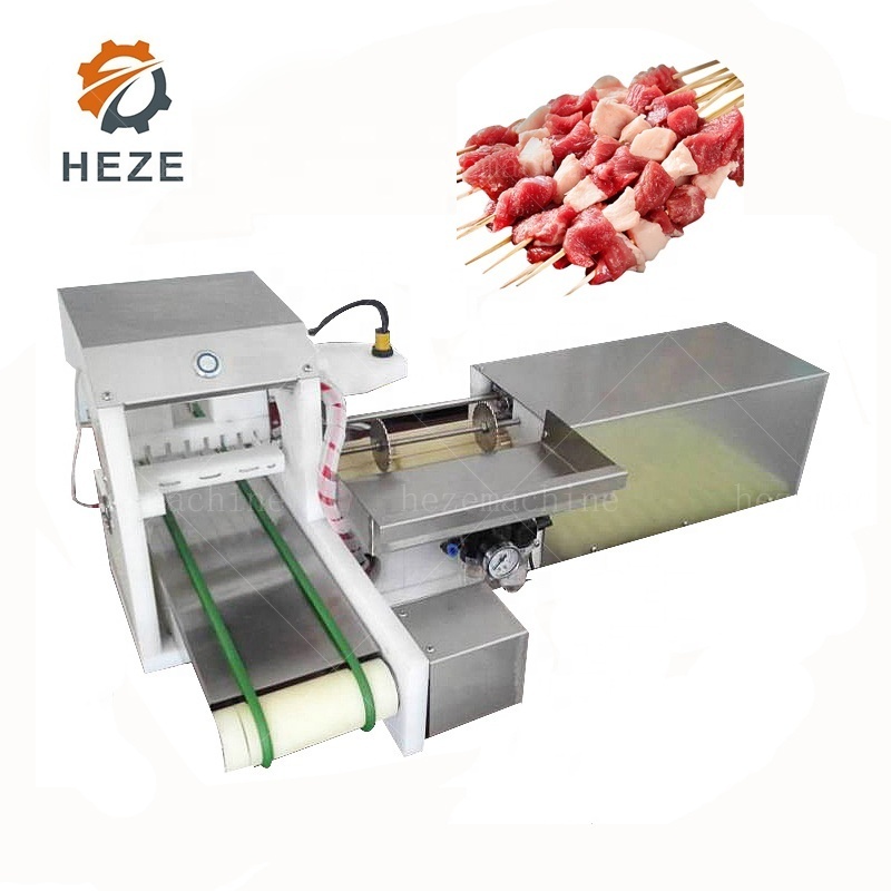 Bulk Mutton Chicken Meat Skewer Machine Shish Kebab Making Souvlaki Skewer Machine