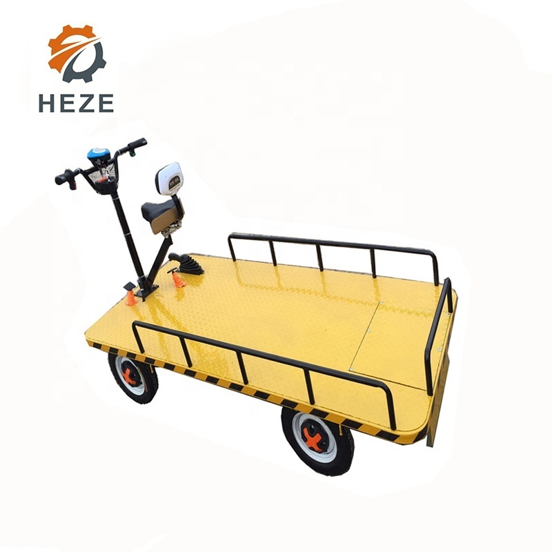 1000kg Load Electric Platform Cargo Carrier Trolley Heavy Loading Transport Cart moving carts With 4 Wheels