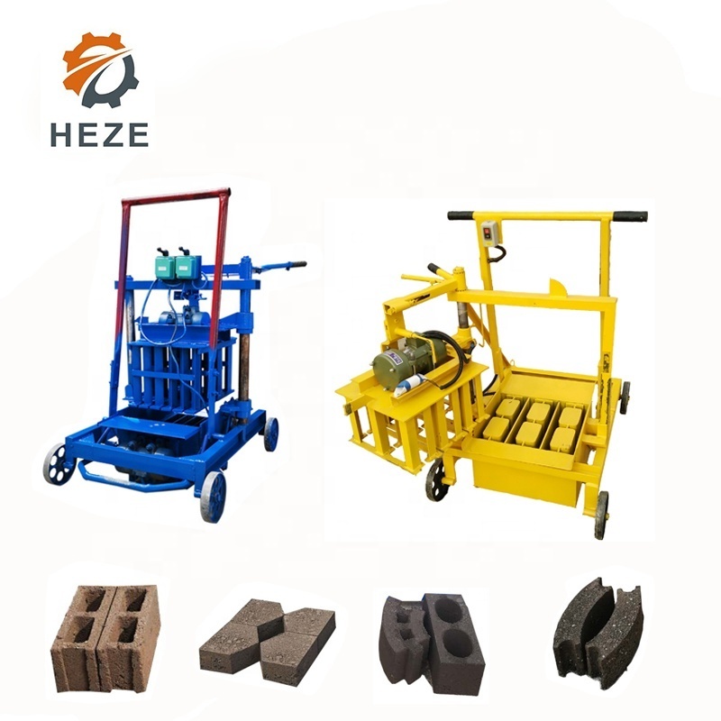 Manual concrete block machine /Small mobile interlocking brick maker/Hollow Brick Making Machine