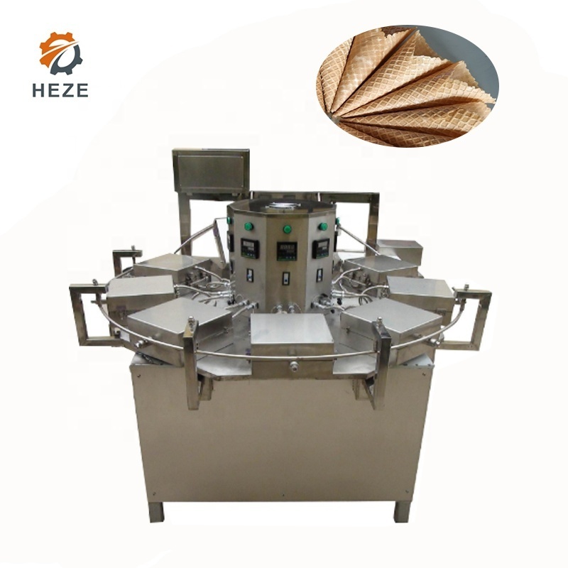 Commercial Ice Cream Waffle Cone Egg Roll Maker / Ice Cream Cone Make Machinery