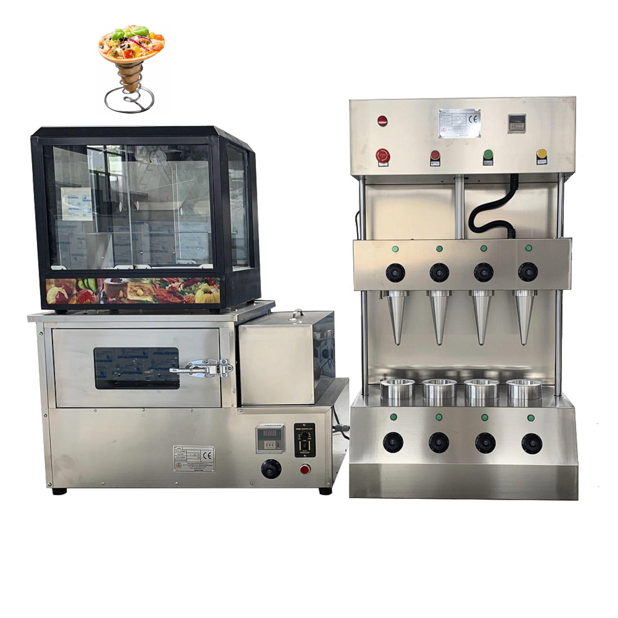 2022 Latest Pizza Cone Machine Set Beautiful Taste Pizza In A Cone Making And Baking Machine For Sale