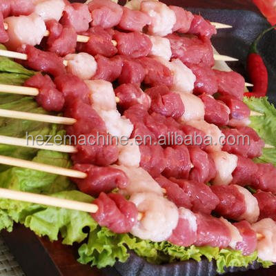 Bulk Mutton Chicken Meat Skewer Machine Shish Kebab Making Souvlaki Skewer Machine