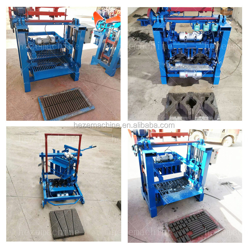 Manual concrete block machine /Small mobile interlocking brick maker/Hollow Brick Making Machine