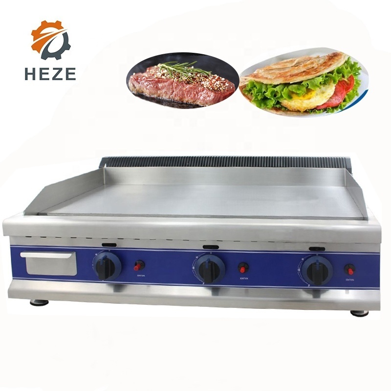 Stainless Steel Gas Griddle Half Griddle And Half Grill