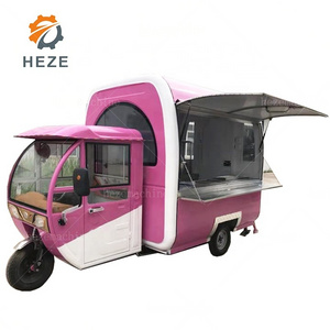 electric tricycle trolley food cart coffee ice cream catering trailer fast food truck for sale