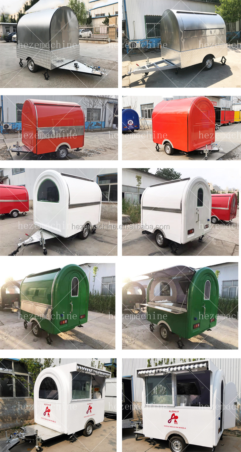 China Hot Selling Fast Street Vending Carts Mobile Round Foodtrailer