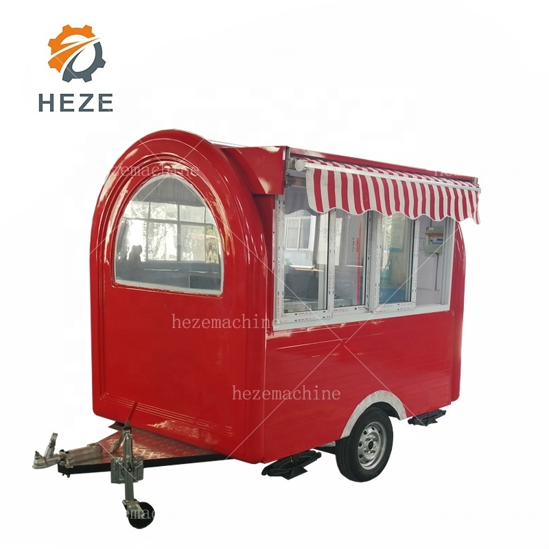 China Hot Selling Fast Street Vending Carts Mobile Round Foodtrailer