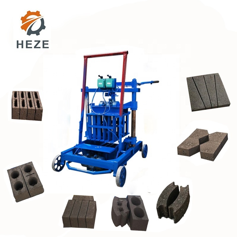 Manual concrete block machine /Small mobile interlocking brick maker/Hollow Brick Making Machine