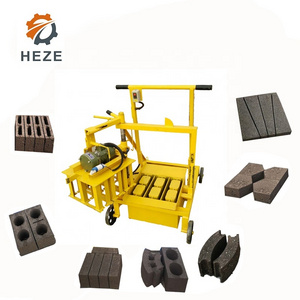 Manual concrete block machine /Small mobile interlocking brick maker/Hollow Brick Making Machine