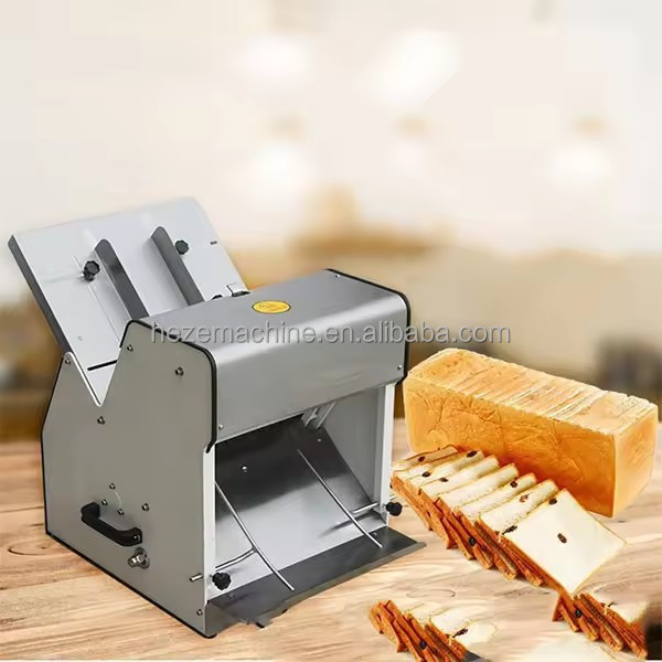 Commercial Mechanical Stainless Steel 304 Hotdog Hamburger Bread Cutting Burger Bun Slicer Machine