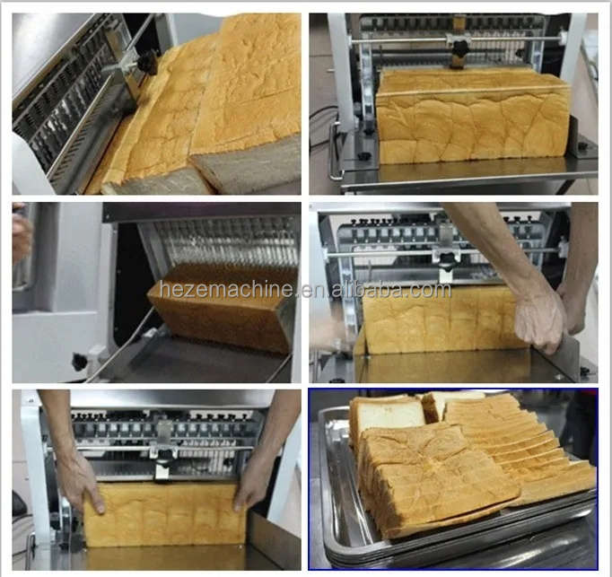 Commercial Mechanical Stainless Steel 304 Hotdog Hamburger Bread Cutting Burger Bun Slicer Machine