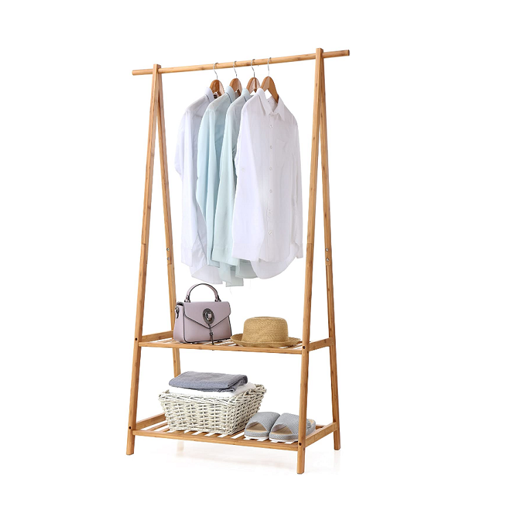 Best selling portable extra large entryway bedroom bamboo wood clothes rack