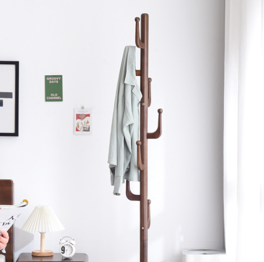 Freestanding Tree Shaped Wooden Stand Coat Hanger Rack For Entryway Hallway