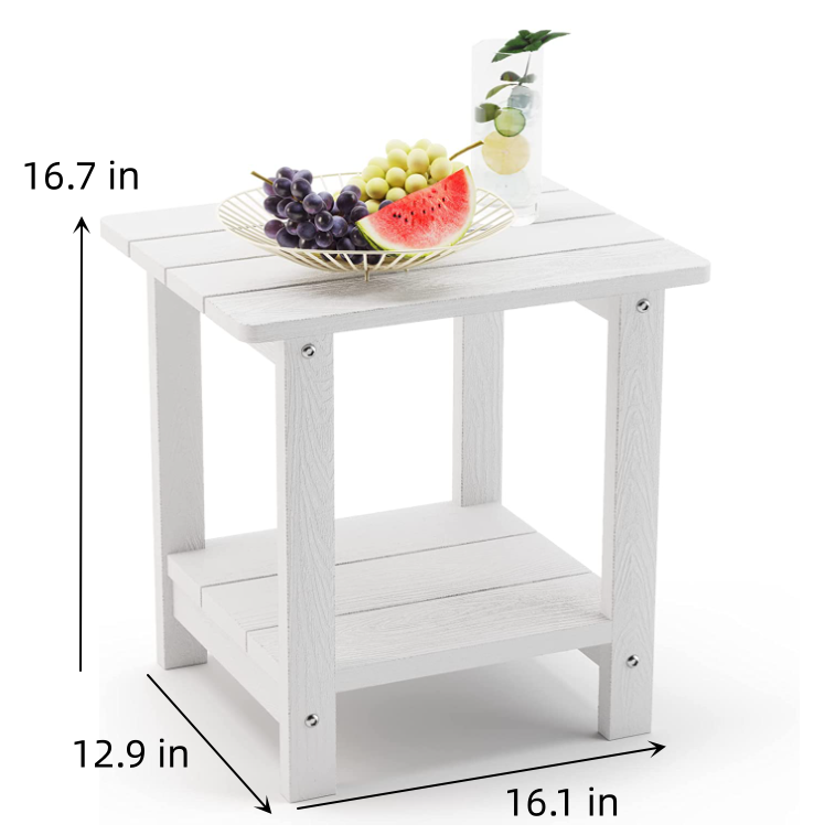 Modern Living Room Furniture White Side Table Wood Coffee And End Table For Patio Pool Porch