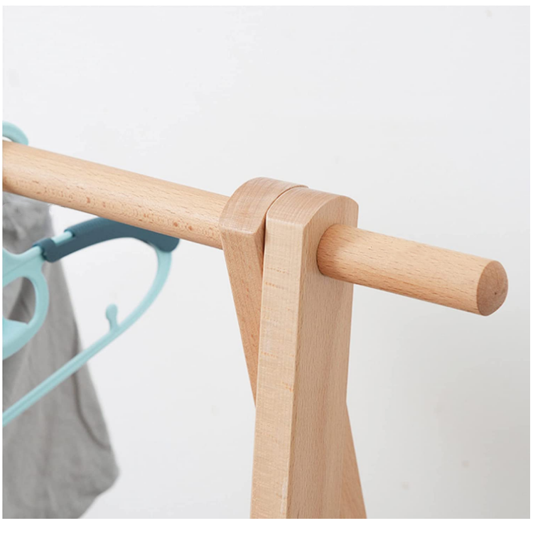 Wholesale modern garment rack bedroom open solid wood baby clothes rack