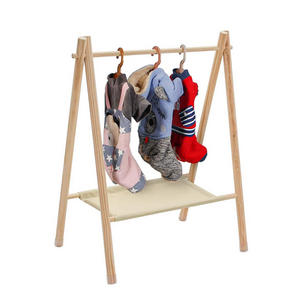 New design classic clothes organizer floorstanding pets baby clothes rack wood